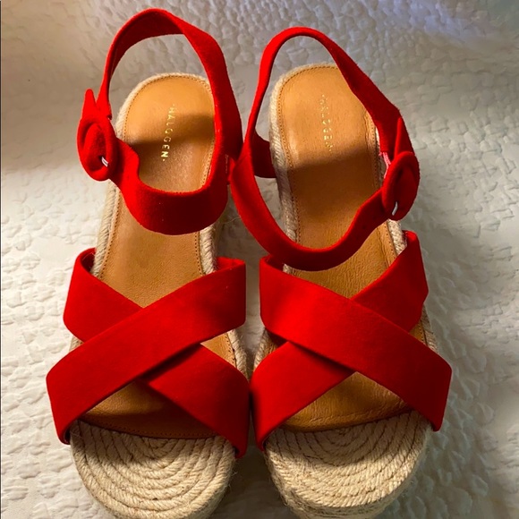 Halogen Haemery-Lea Red Suede size 10.5 Sandals - Picture 1 of 8